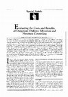 Research paper thumbnail of Evaluating the Costs and Benefits of Outpatient Diabetes Education and Nutrition Counseling