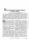 Research paper thumbnail of Factors Affecting the Educational Diagnosis of Diabetic Patients