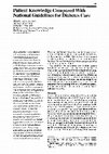Research paper thumbnail of Patient Knowledge Compared With National Guidelines for Diabetes Care
