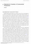 Research paper thumbnail of 4. Materials for creativity: A constructivist perspective