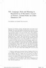 Research paper thumbnail of Language, Style and Meaning in Recension Gs of the Infancy Gospel of Thomas: Textual Notes on Codex Sabaiticus 259 [Preview]