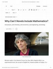 Research paper thumbnail of Why Can't Novels Include Mathematics?