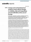 Research paper thumbnail of Isotope and archaeobotanical analysis reveal radical changes in mobility, diet and inequalities around 1500 BCE at the core of Europe