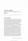 Research paper thumbnail of Archives sans État. Rapatrier les archives du protectorat à l’indépendance du Maroc, 1956