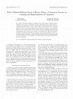 Research paper thumbnail of What's behind different kinds of kinds: Effects of statistical density on learning and representation of categories