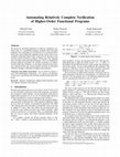 Research paper thumbnail of Automating relatively complete verification of higher-order functional programs