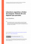 Research paper thumbnail of Literatura argentina y Orden de Lenguas: historia de una diglosia que persiste