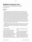 Research paper thumbnail of Ezidikhan Customary Laws: A Blueprint for Indigenous Justice
