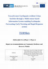 Research paper thumbnail of Report on recommendations on Community Resilience and Recovery Models