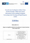 Research paper thumbnail of Report on simplified models for the estimation of seismic functional and systemic losses