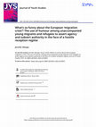 Research paper thumbnail of What's so funny about the European 'migration crisis'? The use of humour among unaccompanied young migrants and refugees to assert agency and subvert authority in the face of a hostile reception regime