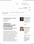 Research paper thumbnail of Animal Law and Jurisprudence in the EU and Beyond The Role of the EU Charter of Fundamental Rights