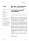 Research paper thumbnail of Modulation of pain sensitivity by tDCS using different anodal connector locations: a singleblinded, randomized, shamcontrolled study