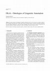 Research paper thumbnail of OLiA – Ontologies of Linguistic Annotation