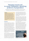 Research paper thumbnail of Managing tsunami risk in coastal communities: Identifying predictors of preparedness