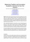 Research paper thumbnail of Balancing Tradition and Innovation: Academic Libraries for the 21st Century