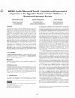Research paper thumbnail of WEIRD Audits? Research Trends, Linguistic and Geographical Disparities in the Algorithm Audits of Online Platforms -A Systematic Literature Review