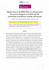 Research paper thumbnail of Digital twins or AI SIMs? What to call generative AI systems designed to emulate specific individuals, in healthcare settings and beyond