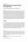 Research paper thumbnail of Script transfer and Laryngeal Realism, and script reform On plosive phonology in ancient Celtic northern Italy
