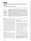 Research paper thumbnail of A prospective longitudinal study of apathy in Alzheimer's disease