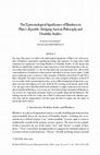 Research paper thumbnail of The Epistemological Significance of Blindness in Plato's Republic : Bridging Ancient Philosophy and Disability Studies