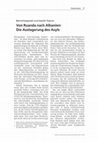 Research paper thumbnail of Bernd Kasparek und Vassilis Tsianos Von Ruanda nach Albanien: Die Auslagerung des Asyls