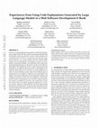 Research paper thumbnail of Experiences from Using Code Explanations Generated by Large Language Models in a Web Software Development E-Book