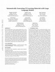 Research paper thumbnail of Automatically Generating CS Learning Materials with Large Language Models