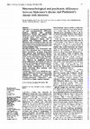 Research paper thumbnail of andpsychiatric differences between Alzheimer's disease andParkinson's disease withdementia