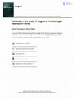Research paper thumbnail of Textbooks in the study of religion\s: introducing a new feature series