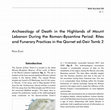 Research paper thumbnail of Elias N., (2026). Archaeology of Death in the Highlands of Mount Lebanon During the Roman–Byzantine Period: Rites and Funerary Practices in the Qornet ed-Deir Tomb 2. BAAL Hors-Série XXI