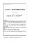 Research paper thumbnail of ZAKON O PARNIČNOM POSTUPKU