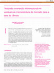Research paper thumbnail of Testing for the informational content in microstructure variables for the exchange rate