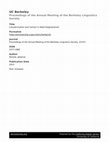 Research paper thumbnail of UC Berkeley Proceedings of the Annual Meeting of the Berkeley Linguistics Society Title Causativization and Contact in Nakh-Daghestanian