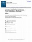 Research paper thumbnail of Listening to football and ice hockey: music practices and supporter agency manifested in Finnish football and ice hockey songs