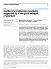 Research paper thumbnail of Northern Scandinavian mountains supported by a low-grade eclogitic crustal keel