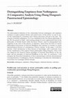 Research paper thumbnail of Distinguishing Emptiness from Nothingness: A Comparative Analysis Using Zhang Dongsun's Panstructural Epistemology