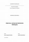 Research paper thumbnail of PRÀCTICA I: ESTUDI DE PROPIETATS TÈRMIQUES