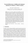 Research paper thumbnail of Perceived Effectiveness, Credibility and Continuance Intention in E-commerce: A Study of Amazon
