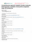 Research paper thumbnail of Comprehensive genomic analysis reveals molecular heterogeneity in pediatric ALK-positive anaplastic large cell lymphoma