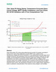 Research paper thumbnail of FREE Solar PV String Sizing Tool: Temperature-Corrected Open-Circuit Voltage, MPPT Range Compliance, and Four-Check IEC 62109 Validation