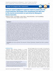 Research paper thumbnail of Using an expert judgment response matrix to assess the risk of groundwater discharges from remediated fuel spill sites to the marine environment at sub‐Antarctic Macquarie Island, Australia