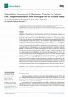 Research paper thumbnail of Quantitative Assessment of Masticatory Function in Patients with Temporomandibular Joint Arthralgia: A Pilot Clinical Study.