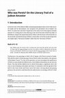Research paper thumbnail of Who was Perets? On the Literary Trail of a Judean Ancestor