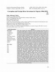 Research paper thumbnail of Corruption and Foreign Direct Investment in Nigeria (1986-2025