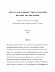 Research paper thumbnail of THE FALLACY OF ABSOLUTE EGALITARIANISM BETWEEN MEN AND WOMEN