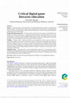 Research paper thumbnail of Critical digital game literacies education