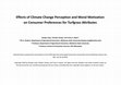 Research paper thumbnail of Effects of Climate Change Perception and Moral Motivation on Consumer Preferences for Turfgrass Attributes