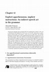 Research paper thumbnail of Explicit apprehensions, implicit instructions: An indirect speech act in the grammar
