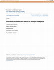 Research paper thumbnail of Innovation Capabilities and the role of Strategic Intelligence